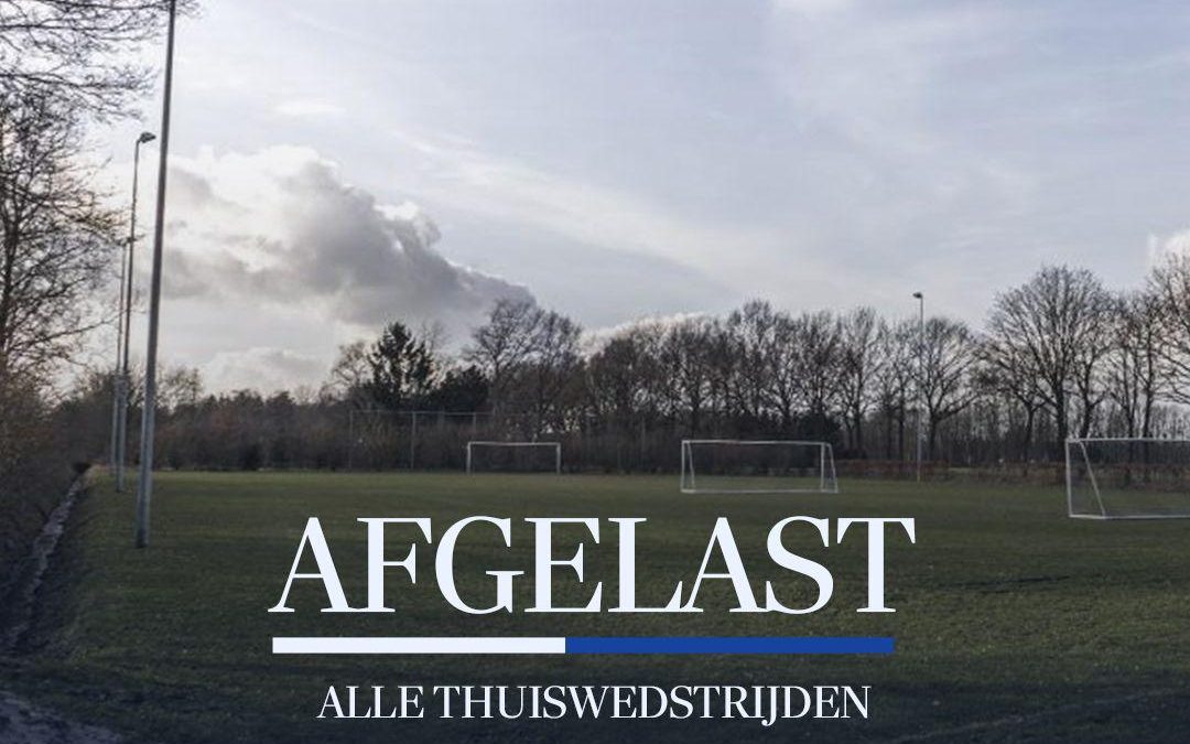 Alle thuiswedstrijden afgelast